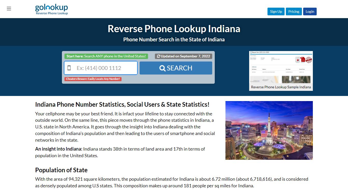 Indiana Reverse Phone LookUp